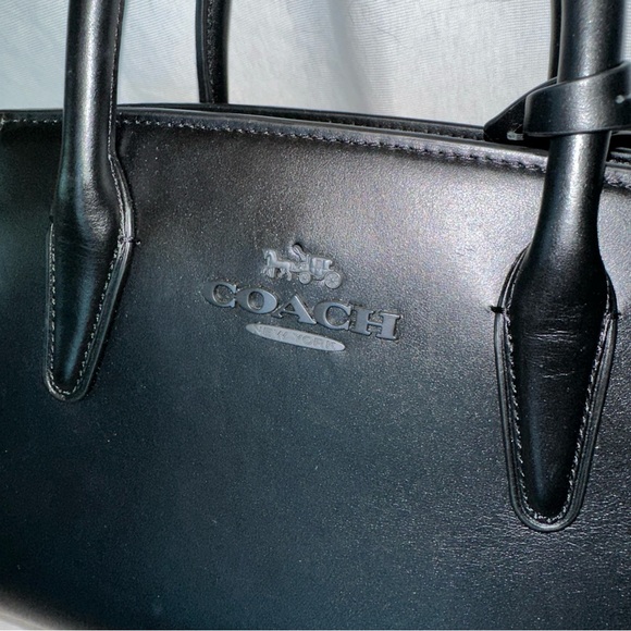 Coach Andrea carryall Black Leather Handbag CP081 - Picture 10 of 16